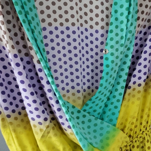 Anthro polkadot pockets midi bow retro dress - Picture 7 of 8